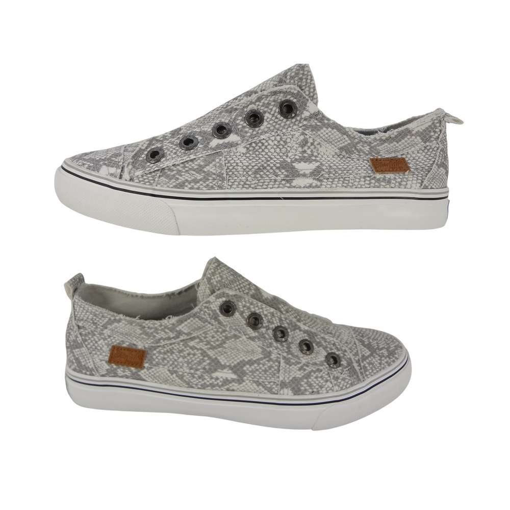 Blowfish Malibu Marley Womens Grey Snakeskin Canvas Slip On Sneakers Size 9 - Picture 3 of 11